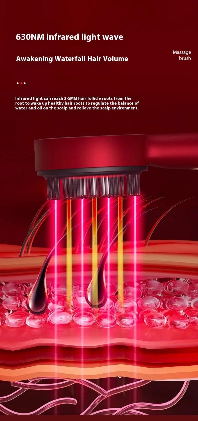 3-in-1 Red Light Scalp Therapy & Hair Growth Comb