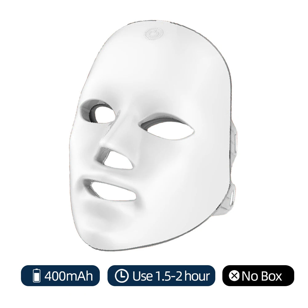 Rechargeable Facial LED Mask 7 Colors LED Photon Therapy Skin Rejuvenation Anti Acne Wrinkle Removal Beauty Mask Skin Brightenin